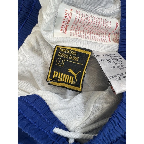 Vintage Puma Track Pants Y2K Mens Large Blue Windbreaker Sweatpants Athletic NEW - Picture 7 of 11